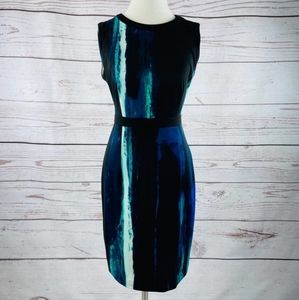 Calvin Klein knit black blue green brush pattern artistic